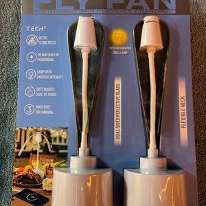 Tech Squared Portable Fly Fan with Lights and Powerbank - 2 Count new pack